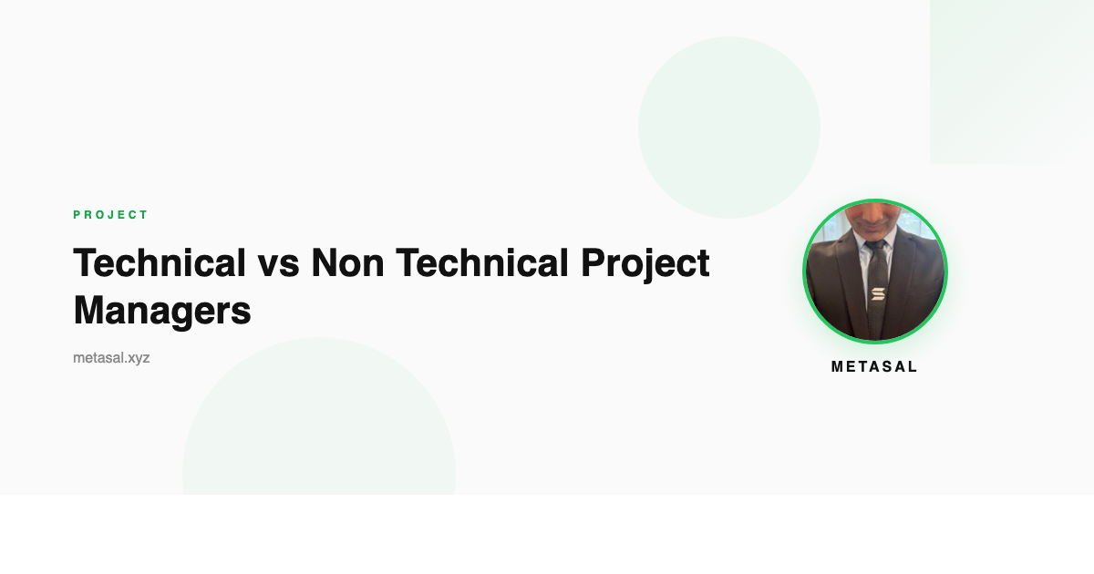 Technical vs Non Technical Project Managers
